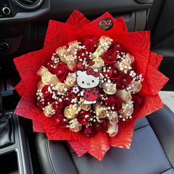 Hello Kitty Flower Bouquet Ramo De Rosas