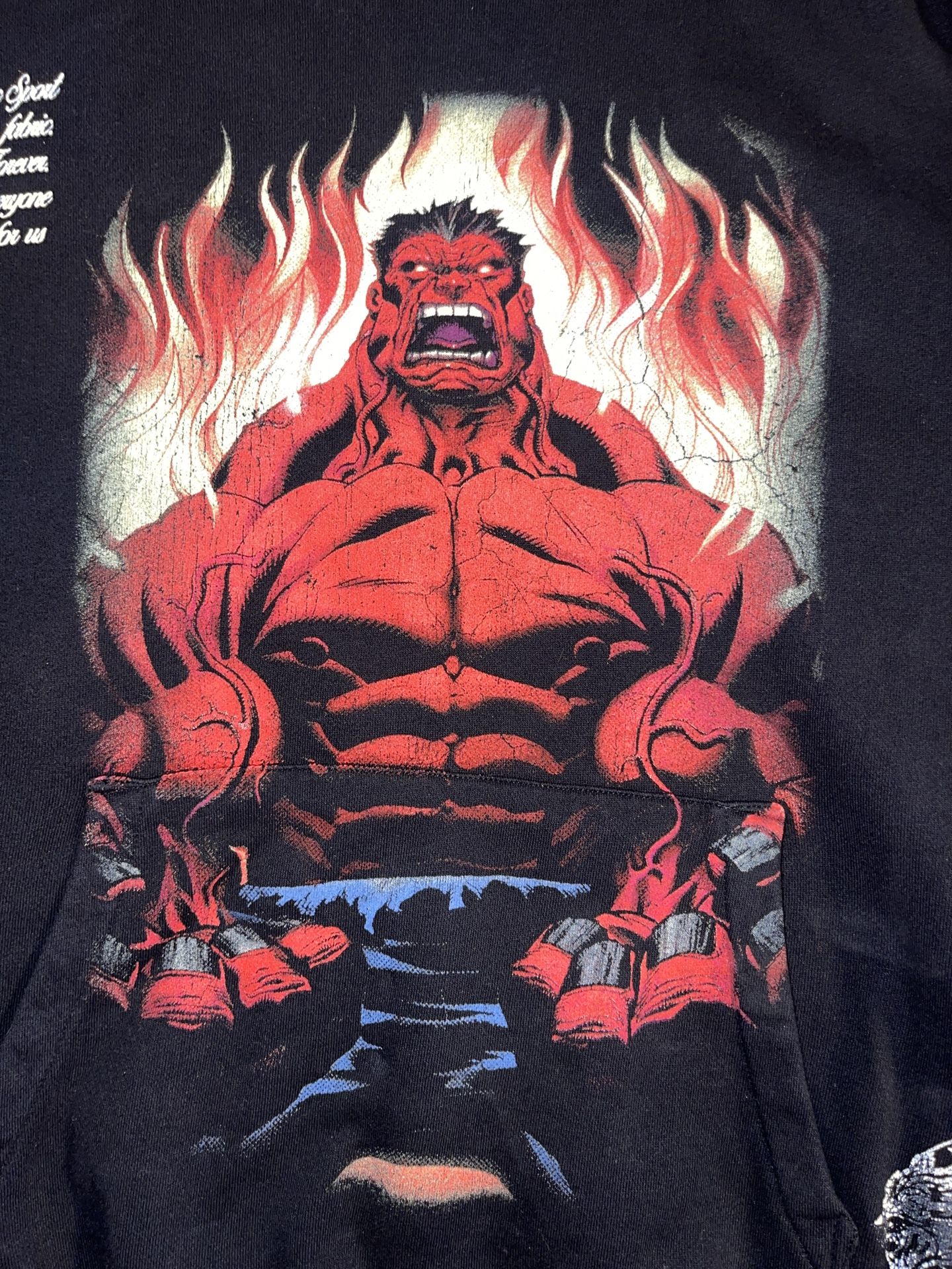 Darc Sport x Marvel Red Hulk Pierce Hoodie in Black MEDIUM LIMITED 