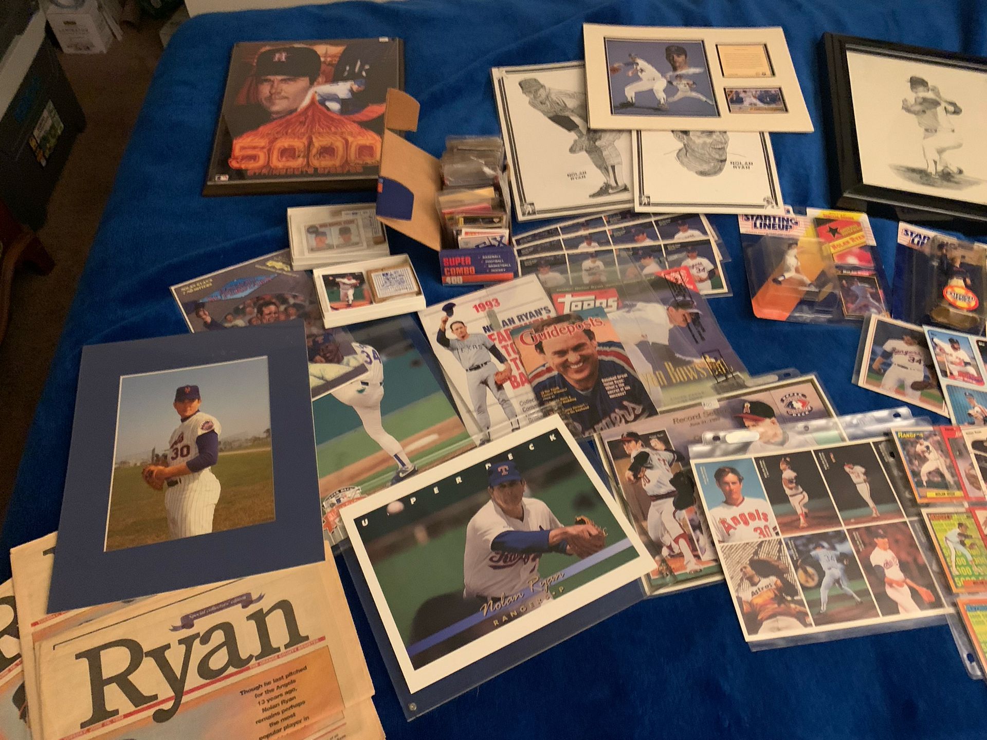 Huge Nolan Ryan Sport Collection Cards Lot Autograph, Photos, Pictures, Plates, Baseball Cards 