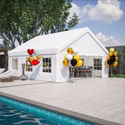 20x20FT Large Party Tent, Heavy Duty Outdoor Big Canopy Tent with 4 Removable Sidewalls, Patio Assembled Canopy Tent