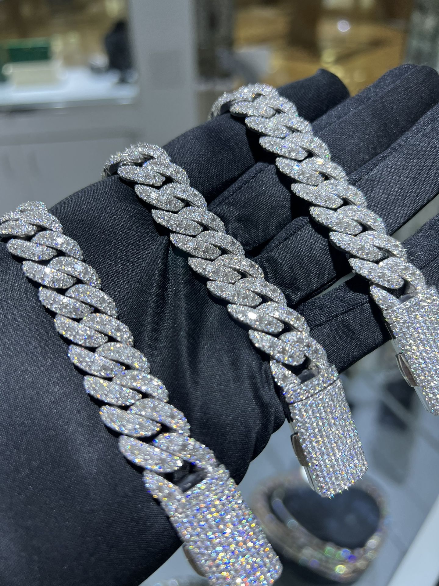 VVS 14mm Baguette Cuban Bracelet Top Quality Passes Diamond Tester