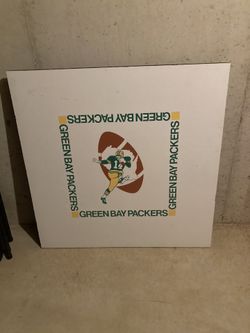 Vintage Green Bay Packers Card Table 3ft X 3ft Heavy Wood