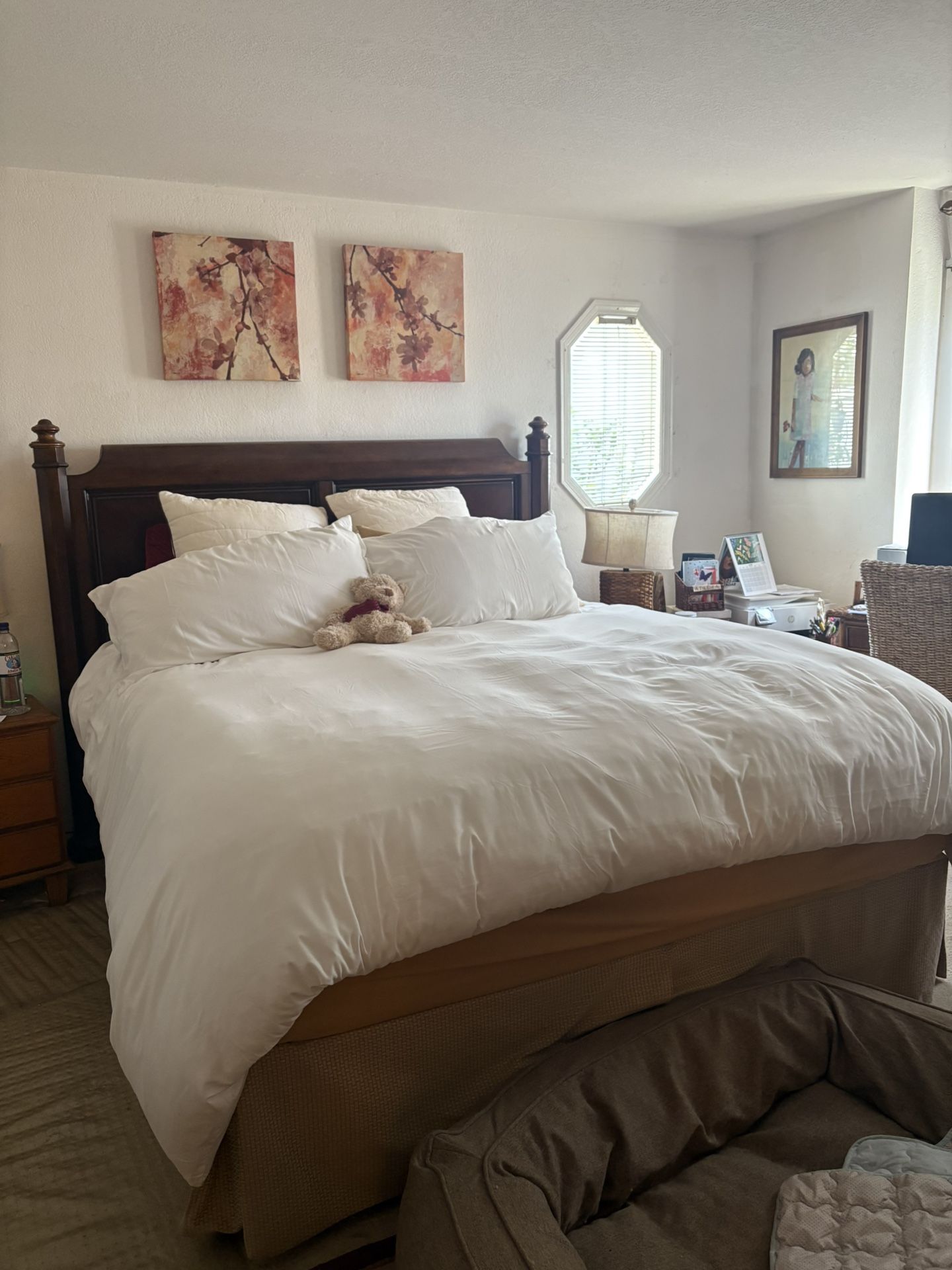 Ethan Allen California King Headboard, and Frame. Box spring