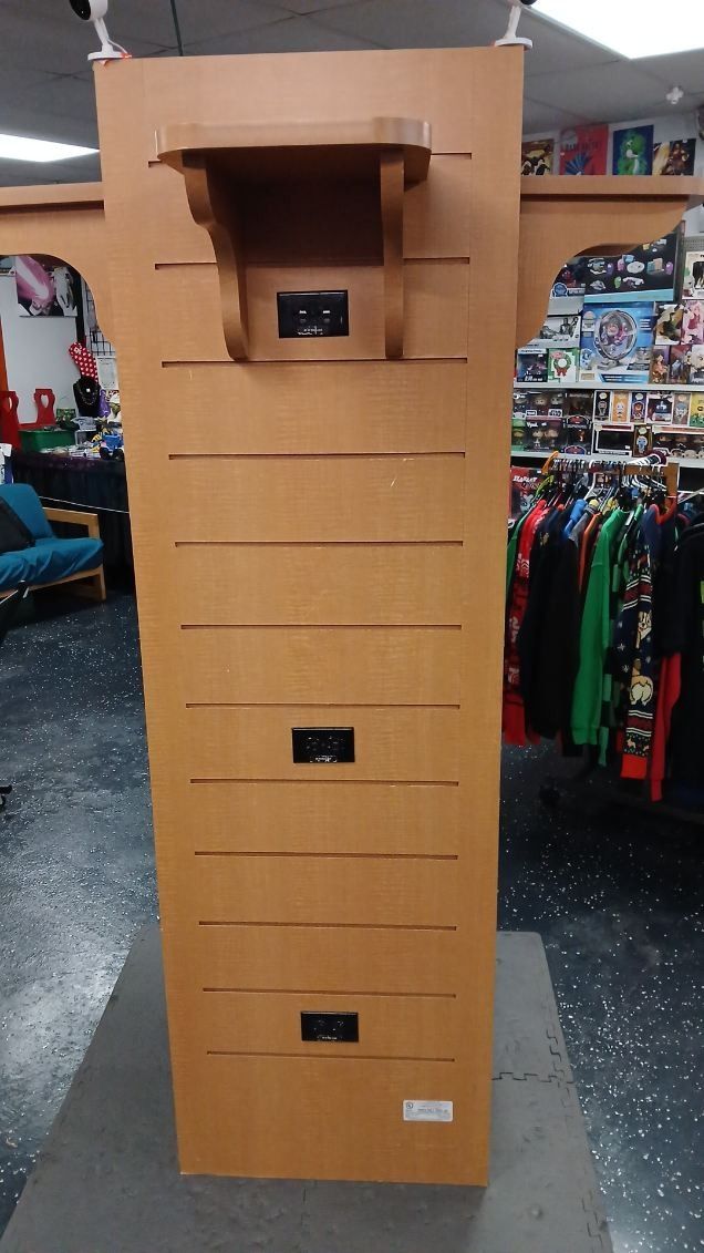 Slate Wall Stationary Tower With 6 Electrical Outlets & 3 Prong Plug