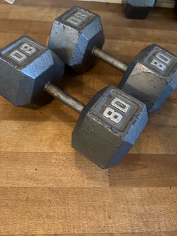 80 lb metal dumbbells