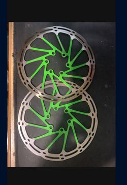 Pair Of Green 160mm Disc Brake Rotors