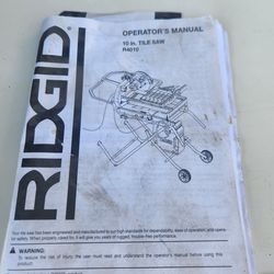 Tile Ridgid saw