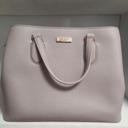 Kate Spade Evangelie Laurel Way Satchel Saffiano Leather Med Crossbody Bag Gray