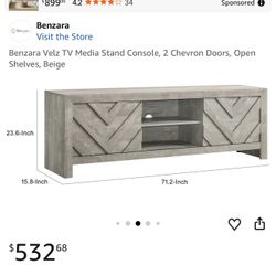Benzara Velz TV Media Stand