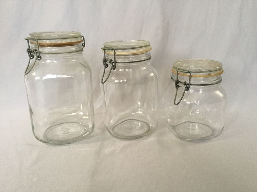 Clear Glass Jars with Clamp Lid (Storage containers) - Italy