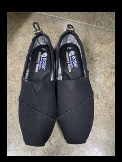 New Black Bobs from sketchers memory foam women’s highlights flexpadrille wedge size 8.5