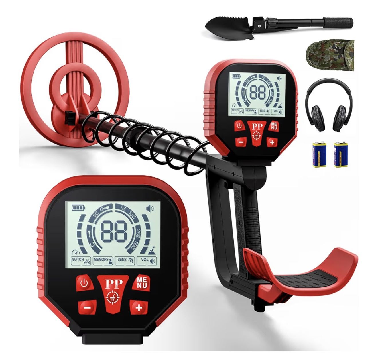 2025 Latest Metal Detector for Adults, Professional Waterproof & Adjustable Stem, Higher Accuracy Gold Detector with LCD, Advanced DSP Chip, 2.26 Poun