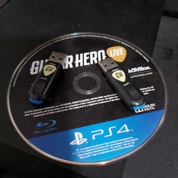 PS4 Guitar hero game WITH two guitar adapters