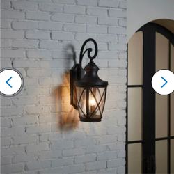Oil-rubbed Bronze Hardwired Outdoor Wall Light (CRACKED GLASS)