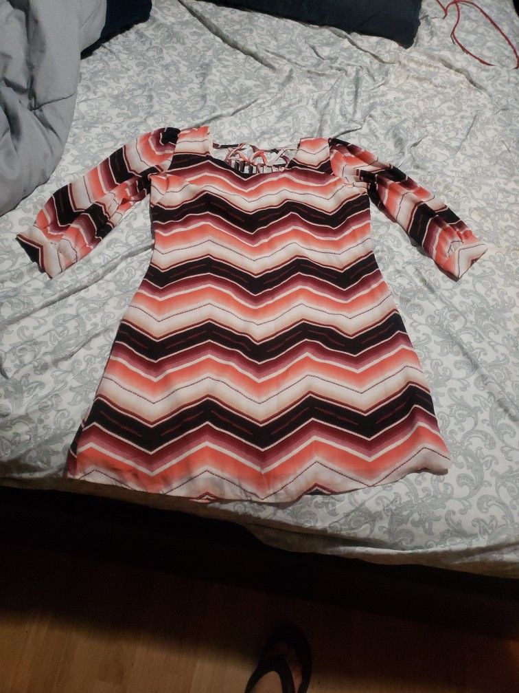 Pink Pattern Dress Size M
