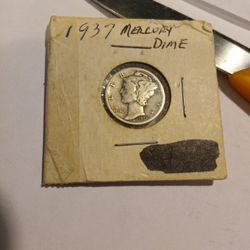 1937 Mercury Dime, 10 Cents, In Very Good Condition