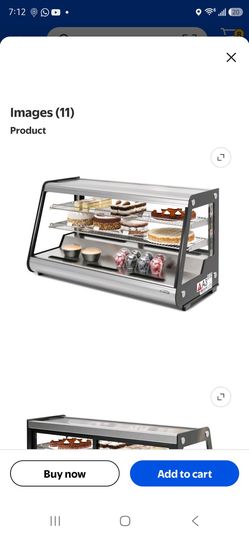 KoolMore 48 in. Refrigerated Bakery Display Case with Clear Glass Front, Sliding Rear Doors, LED Lighting, Adjustable Temperature, and Dual Shelving i