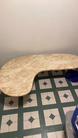 Kidney shaped marble table