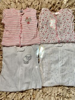 4 Pj Onesies 3-6mo
