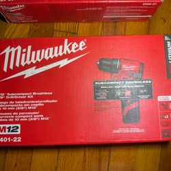 New M12 Milwaukee Drill Kit