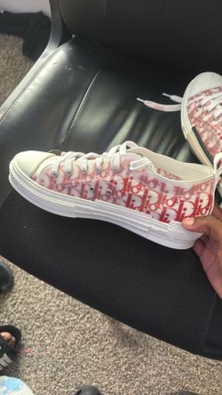 Diors low top red n white