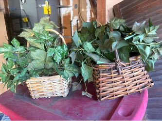 Artificial plant in basket