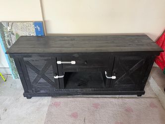 Rustic Farmhouse TV Stand Console Cabinet