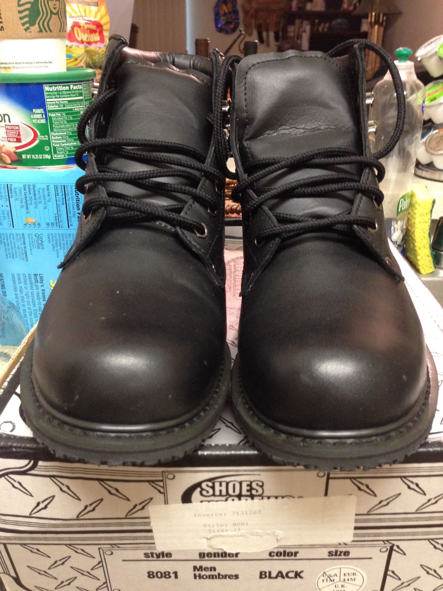 Leather work boots. Water resistant $40