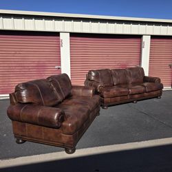 Leather Sofa and Loveseat