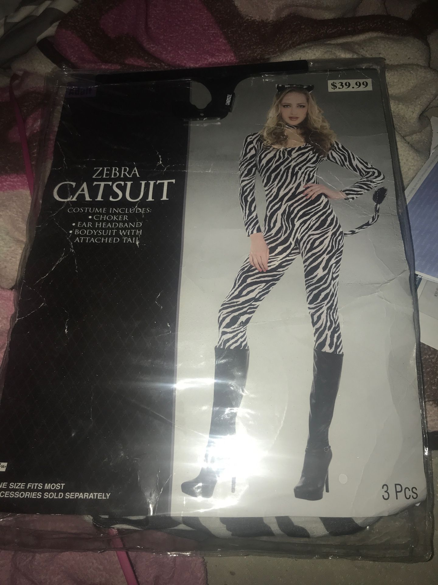 Zebra cat suit