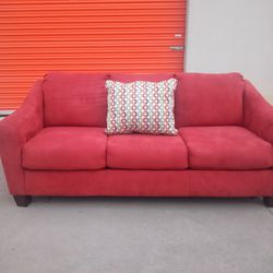 Ashley Red Microfiber Couch 