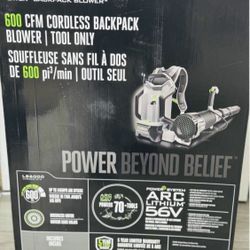EGO POWER + Backpack Leaf Blower, Cordless Electric 600 CFM, Battery and Charger Not Included