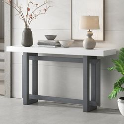 *Brand New* Contemporary Extra Long Console/Entryway Table, Gray & White
