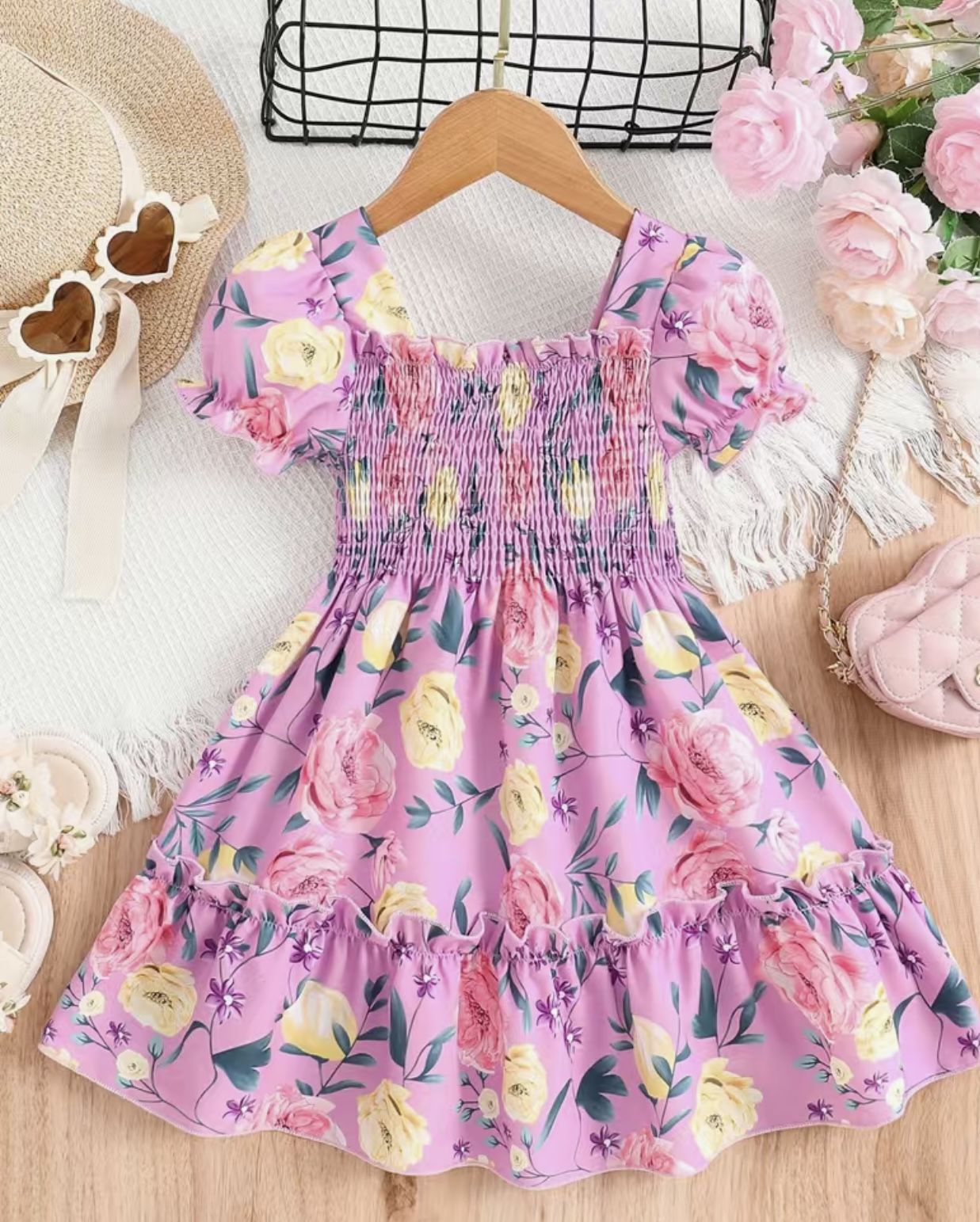 Lavender Floral Dress 
