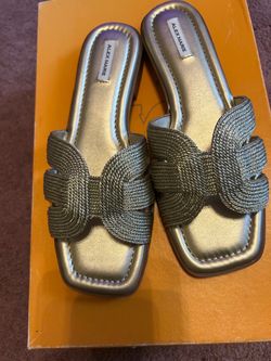 Alex and Marie Gold Metalic Flat Sandals