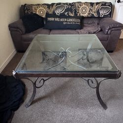 Glass And Iron Coffee Table 