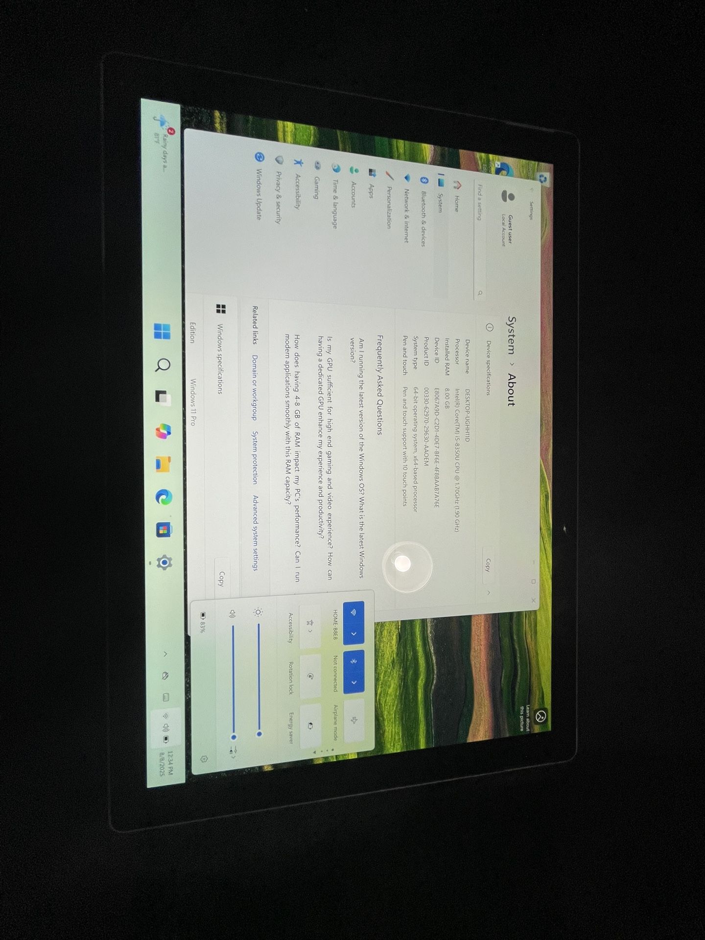 Surface Pro 6 Tablet / Laptop 