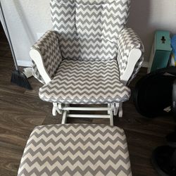 Grey And White Nursery Rocking Chair 