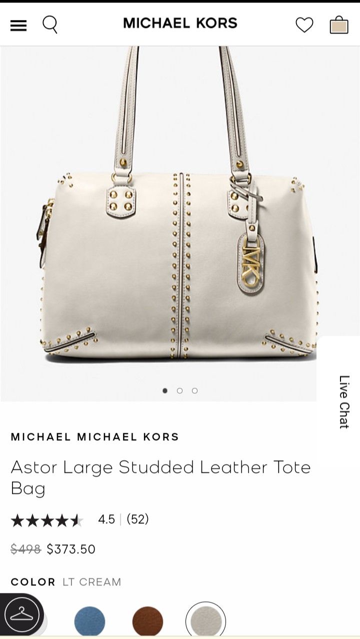 MICHAEL KORS, Astor Large Studded Leather Tote Bag

