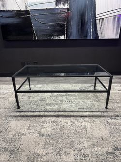 OFS 48”x24”18.5”H Rectangular Glass and Metal Frame End Table