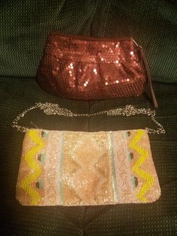 PRETTY WRIST PURSE (1)-BROWN-(1) PINK & YELLOW CROSSBODY PURSE