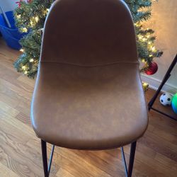 Brown Leather Bar Stools