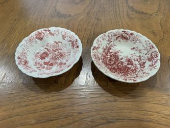 Taylor Smith Taylor USA Two Berry Bowls Red Chintz 