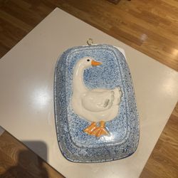 Gailstyn Sutton Towle Hand Painted Ceramic Blue Goose Wall Hanging Art Mold