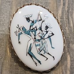 Vintage Porcelain Brooch 