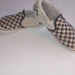 Vans "Off the Wall" Kids Black/White Checkerboard Sneakers Size 1.5