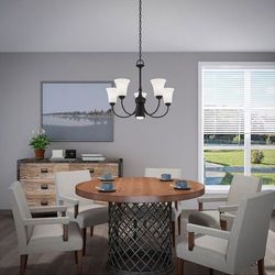 Livex Lighting Ridgedale 6 Light English Bronze Dinette Chandelier 