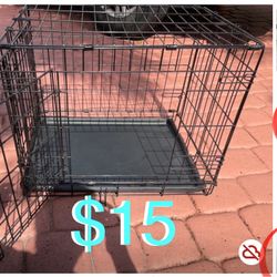 $15 Metal Foldable Crate/cage with tray 24”in good condition