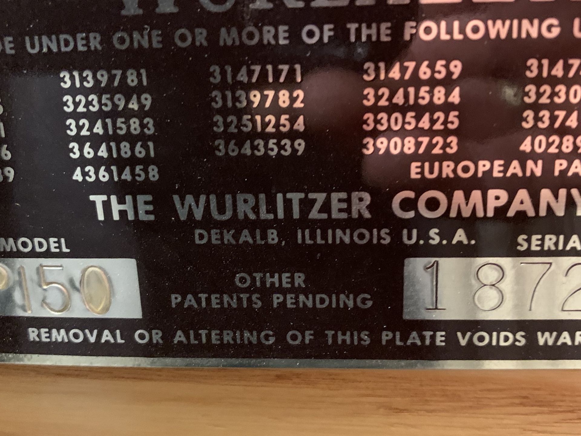 Free Piano Wurlitzer Model P150