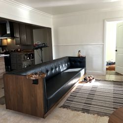 MCM Black Leather Couch 